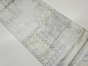 佐賀錦幾何学に花々・有栖川模様織出し袋帯